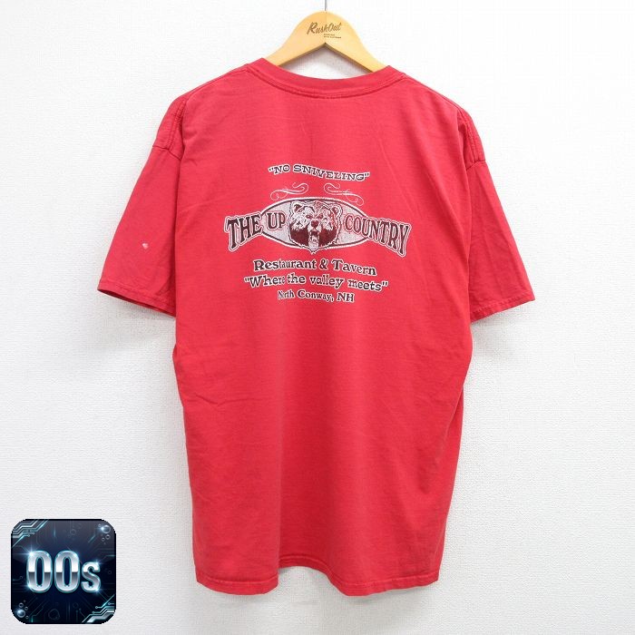 【50%OFF】00s 半袖Tシャツ クマレストラン レッド XL | 古着