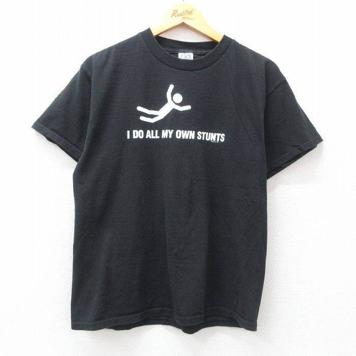 L★古着 半袖 ビンテージ Tシャツ メンズ 00年代 00s I DO ALL コットン クルーネック 黒 ブラック 25may07 中古
