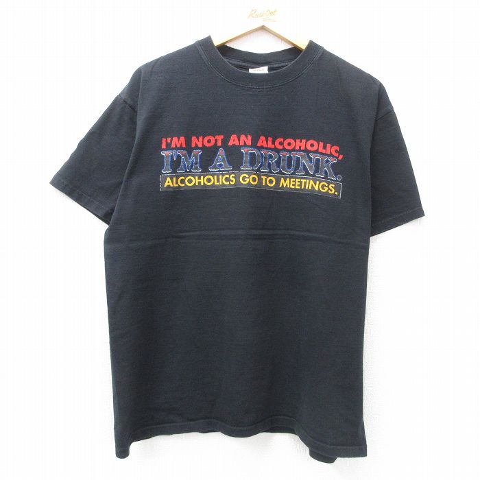 00s 半袖Tシャツ IM A DRUNK ブラック XL | 古着