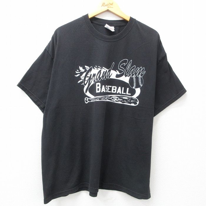 ヘインズ 00s 半袖Tシャツ 野球 ブラック XL | 古着