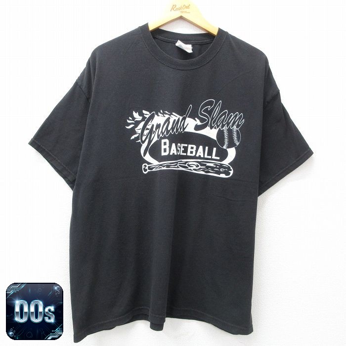 ヘインズ 00s 半袖Tシャツ 野球 ブラック XL | 古着