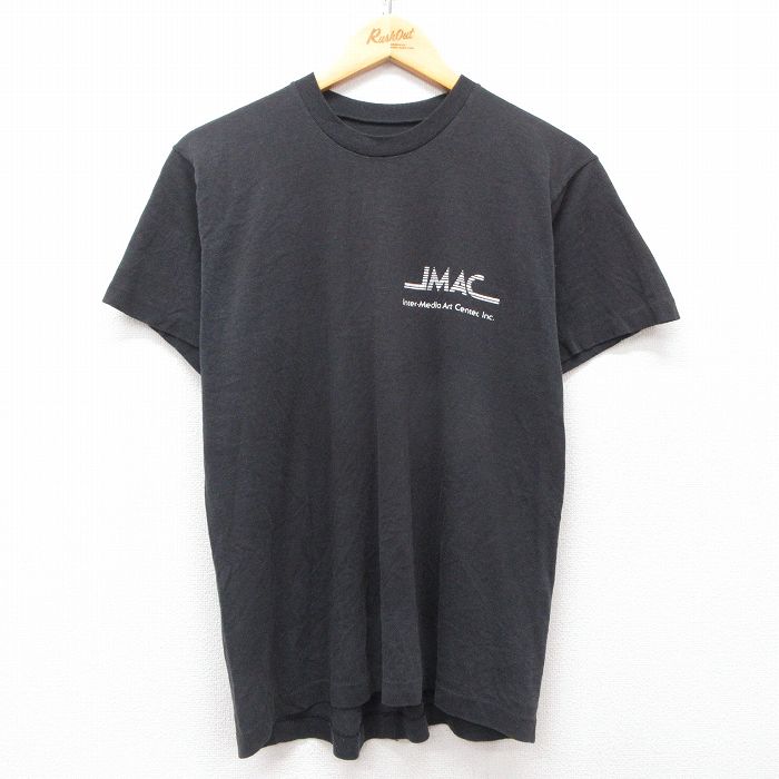 M★古着 半袖 ビンテージ Tシャツ メンズ 90年代 90s IMAC クルーネック 黒 ブラック 25may07 中古