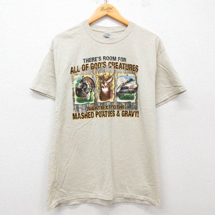 00s 半袖Tシャツ シカ ベージュ L | 古着