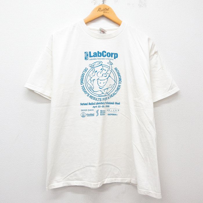 XL★古着 フルーツオブザルーム半袖 ビンテージ Tシャツ メンズ 00年代 00s Lab Corp コットン クルーネック 白 ホワイト 25may07 中古 半袖