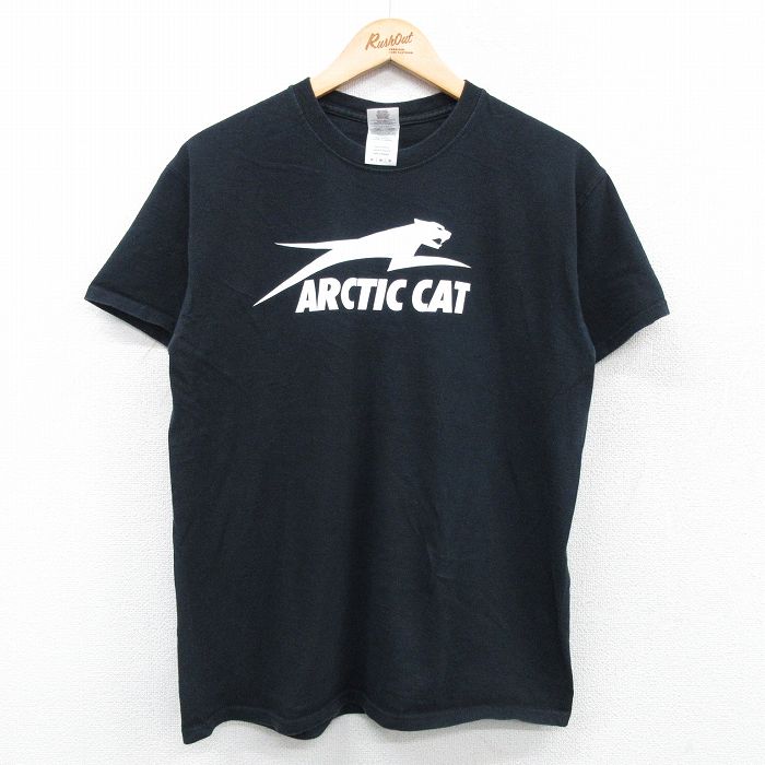 M★古着 半袖 ビンテージ Tシャツ メンズ 00年代 00s ARCTIC CAT コットン クルーネック 黒 ブラック 25may07 中古