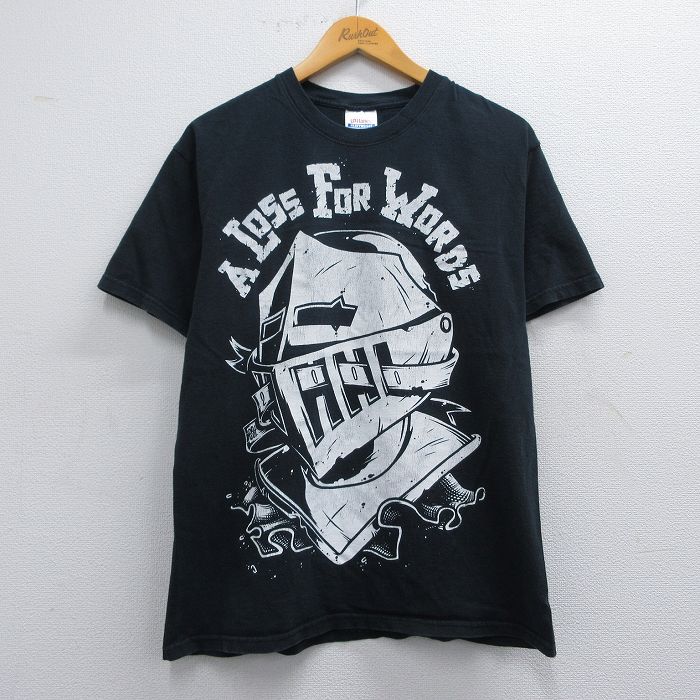 M★古着 ヘインズ Hanes 半袖 ビンテージ Tシャツ メンズ 00年代 00s 騎士 コットン クルーネック 黒 ブラック 25may08 中古