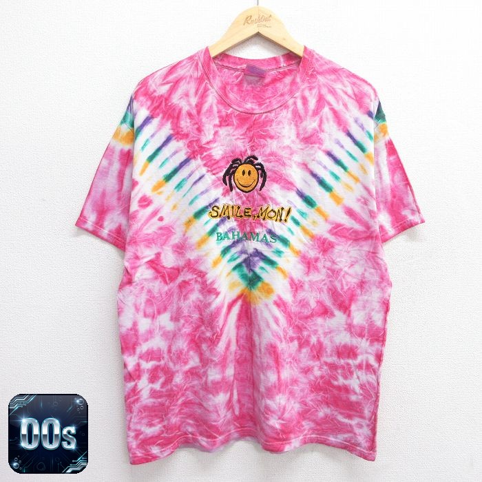 【50%OFF】ヘインズ 00s 半袖Tシャツ スマイル レッド L | 古着