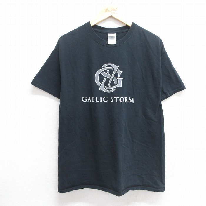 L★古着 半袖 ビンテージ Tシャツ メンズ 00年代 00s GAELIC STORM コットン クルーネック 黒 ブラック 25may09 中古