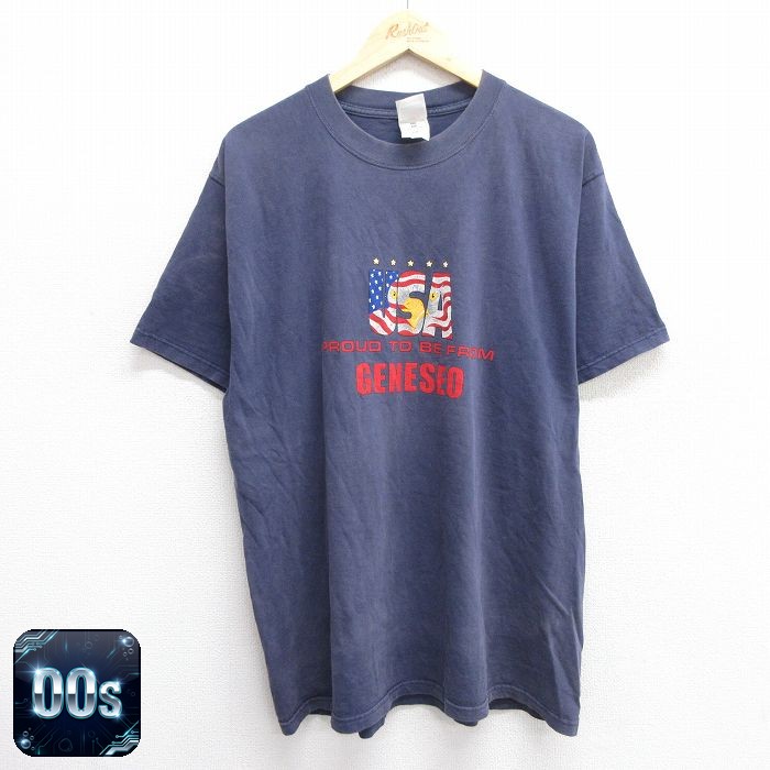 【50%OFF】フルーツオブザルーム 00s 半袖Tシャツ USAロゴ ネイビー XL | 古着