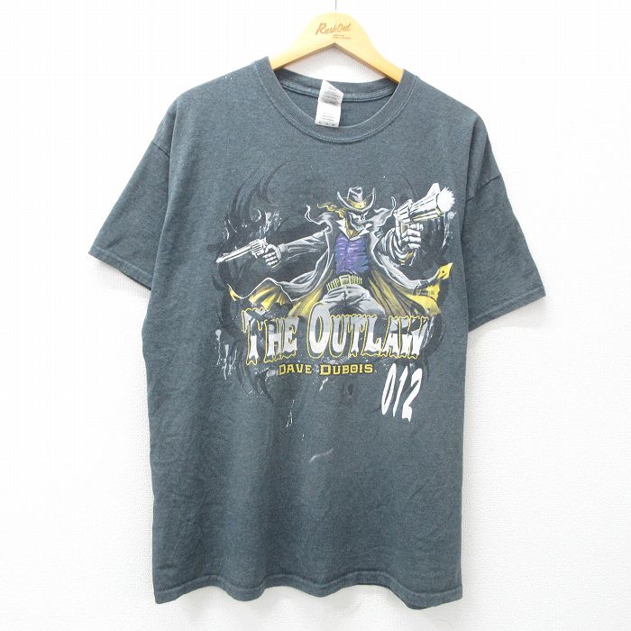 【50%OFF】XL★古着 半袖 ビンテージ Tシャツ メンズ 00年代 00s スケルトン 企業広告 クルーネック グレー 霜降り 25may10 中古
