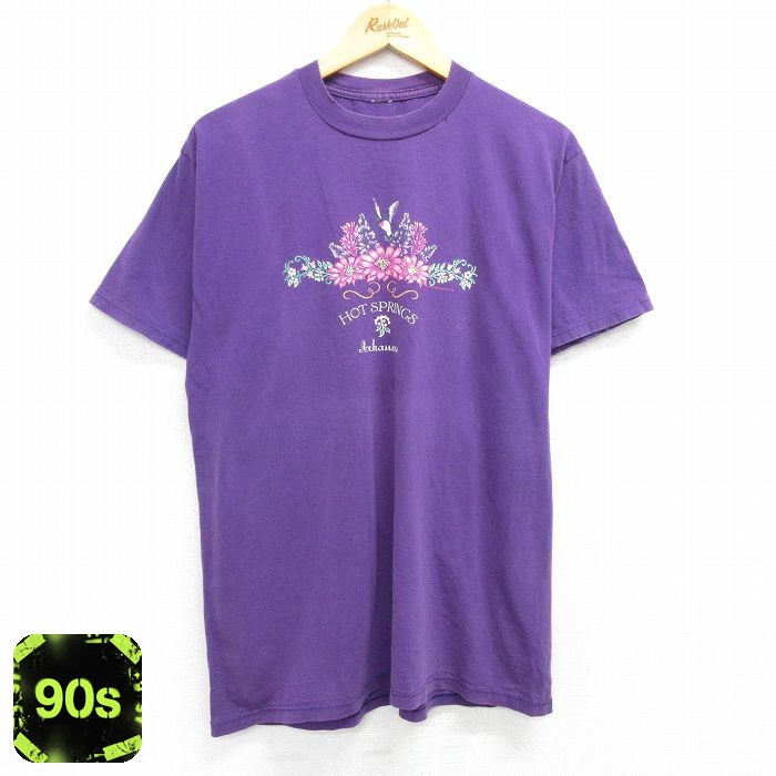 【50%OFF】90s 半袖Tシャツ HOT SPRINGS パープル L | 古着