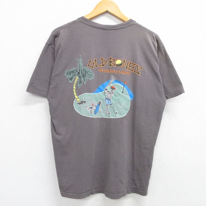 XL★古着 半袖 ビンテージ Tシャツ メンズ 00年代 00s OLP BONES スケルトン コットン クルーネック グレー 25may10 中古