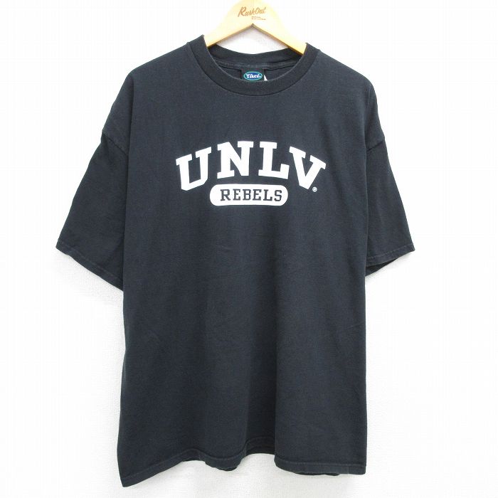 XL★古着 半袖 ビンテージ Tシャツ メンズ 00年代 00s UNLV 大きいサイズ コットン クルーネック 黒 ブラック 25may10 中古
