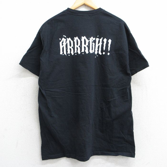 XL★古着 へ犬ｚ 半袖 ビンテージ Tシャツ メンズ 00年代 00s パイレーツハウス コットン クルーネック 黒 ブラック 25may13 中古
