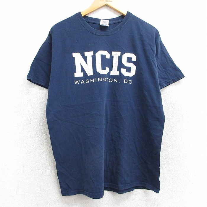 L★古着 半袖 ビンテージ Tシャツ メンズ 00年代 00s NCIS ワシントンDC コットン クルーネック 紺 ネイビー 25may13 中古