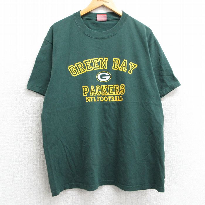 【50%OFF】XL★古着 半袖 ビンテージ Tシャツ メンズ 00年代 00s NFL グリーンベイパッカーズ クルーネック 緑 グリーン アメフト スーパーボウル 25may13 中古