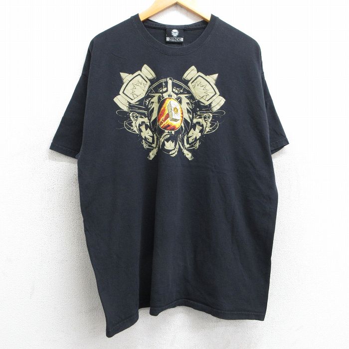 XL★古着 半袖 ビンテージ Tシャツ メンズ 00年代 00s ブリザードエンターテイメント コットン クルーネック 黒 ブラック 25may13 中古