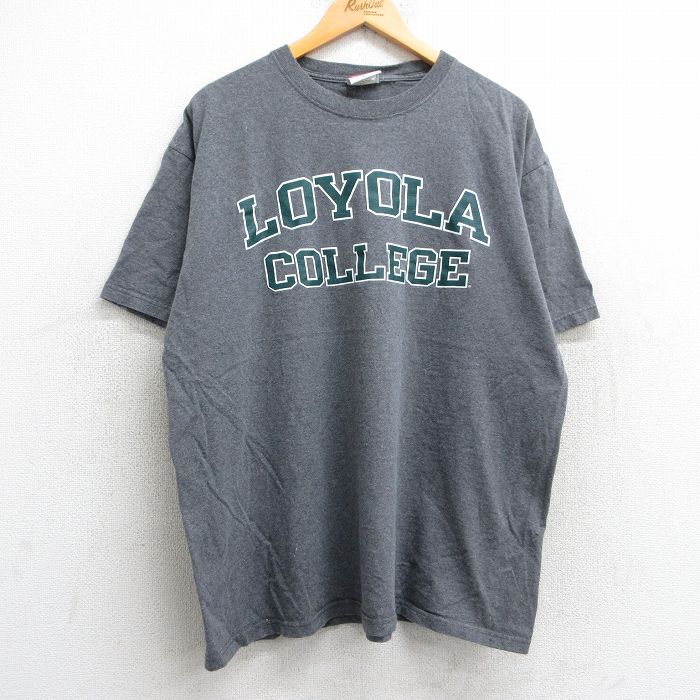 【50%OFF】XL★古着 チャンピオン champion 半袖 ビンテージ Tシャツ メンズ 00年代 00s ロヨラ カレッジ 大きいサイズ コットン クルーネック グレー 霜降り 25may13 中古