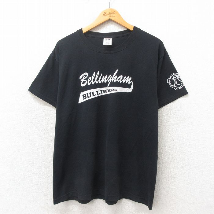L★古着 フルーツオブザルーム 半袖 ビンテージ Tシャツ メンズ 00年代 00s ブルドッグ クルーネック 黒 ブラック 25may13 中古