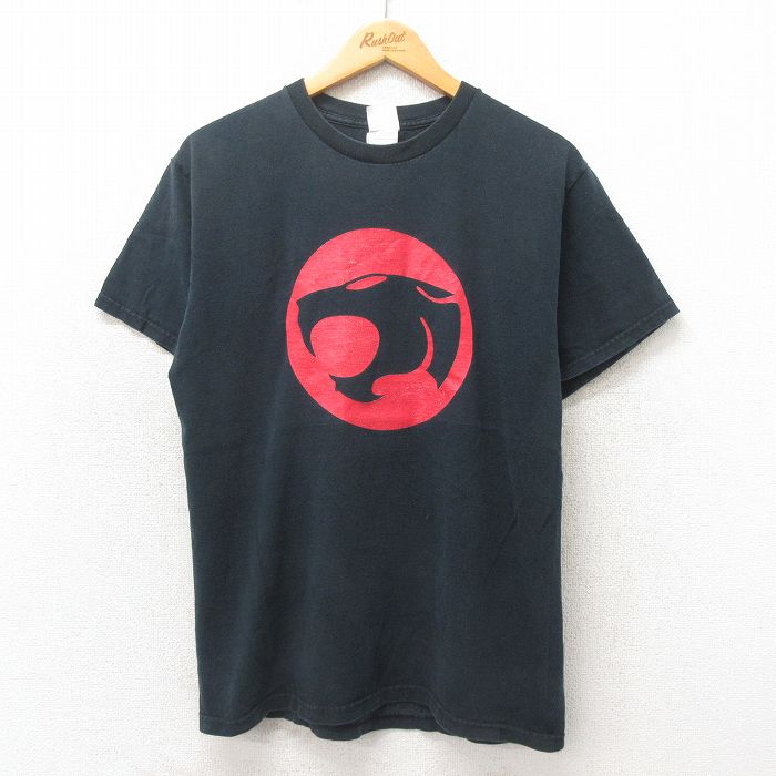 M★古着 フルーツオブザルーム 半袖 ビンテージ Tシャツ メンズ 00年代 00s サンダーキャッツ コットン クルーネック 黒 ブラック 【spe】 25may13 中古