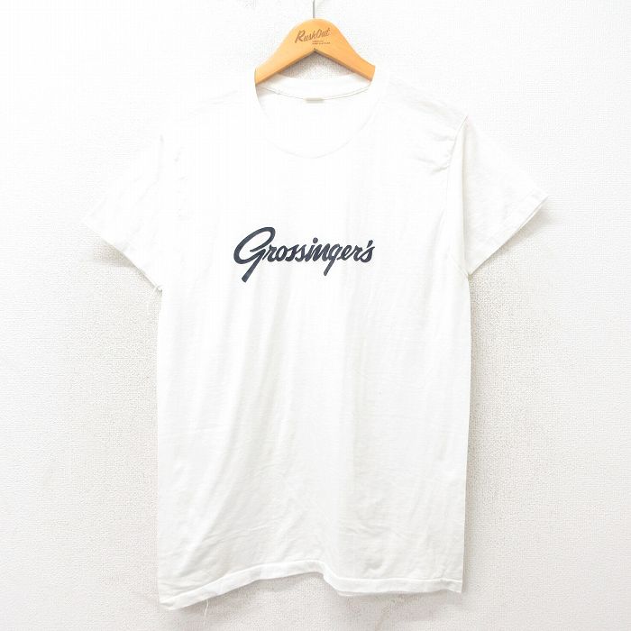 M★古着 半袖 ビンテージ Tシャツ メンズ 80年代 80s Qrossingers クルーネック USA製 白 ホワイト 25may13 中古