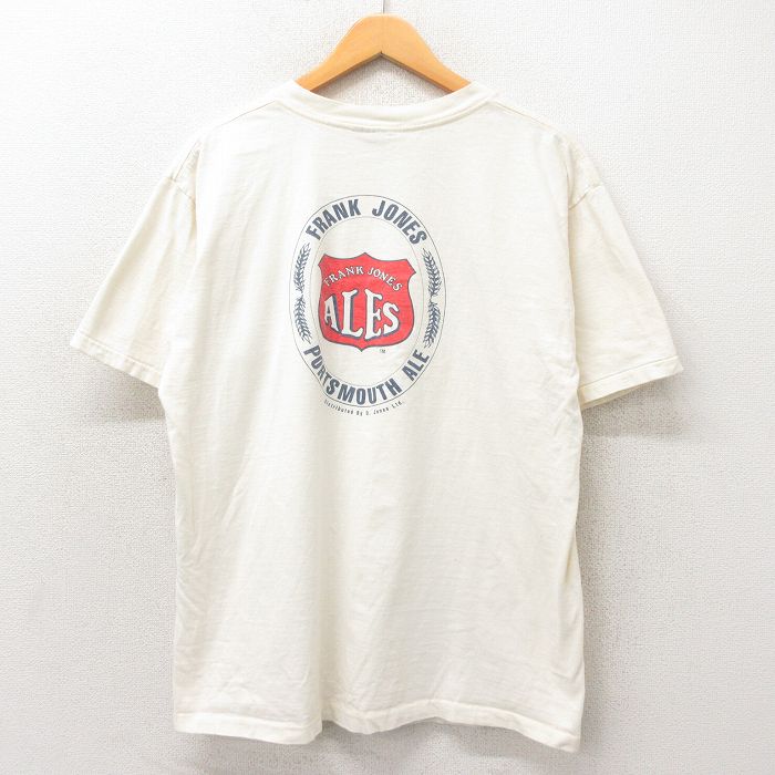 L★古着 オニータ ONEITA 半袖 ビンテージ Tシャツ メンズ 90年代 90s フランクジョーンズ コットン クルーネック USA製 生成り 25may13 中古