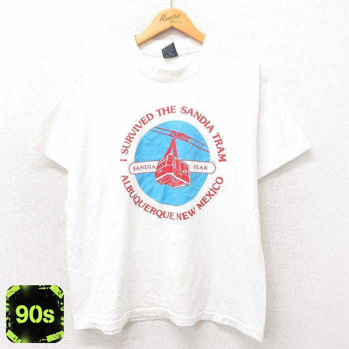 90s 半袖Tシャツ ケーブルカー ホワイト XL | 古着