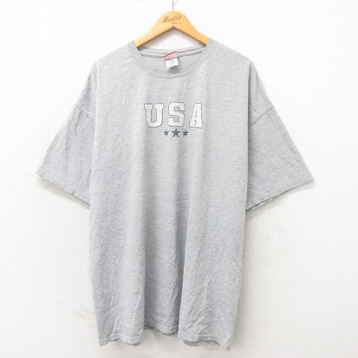 【50%OFF】XL★古着 半袖 ビンテージ Tシャツ メンズ 00年代 00s USA製 大きいサイズ クルーネック グレー 霜降り 25may13 中古