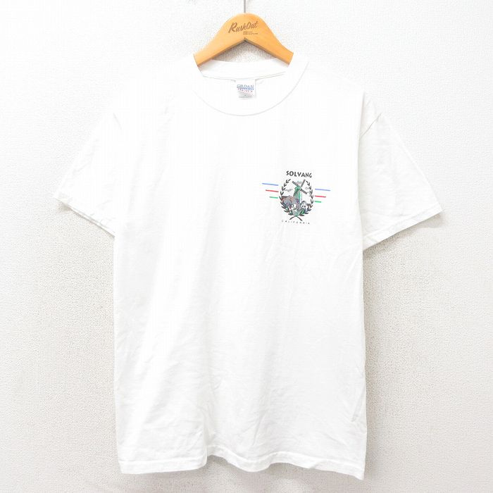 L★古着 半袖 ビンテージ Tシャツ メンズ 00年代 00s カリフォルニア コットン クルーネック 白 ホワイト 25may13 中古
