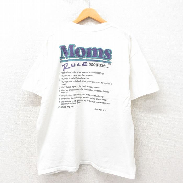 XL★古着 半袖 ビンテージ Tシャツ メンズ 00年代 00s Moms 大きいサイズ コットン クルーネック 白 ホワイト 25may13 中古