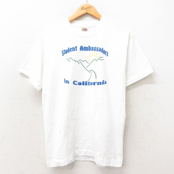 M★古着 フルーツオブザルーム 半袖 ビンテージ Tシャツ メンズ 90年代 90s カリフォルニア クルーネック USA製 白 ホワイト 25may13 中古