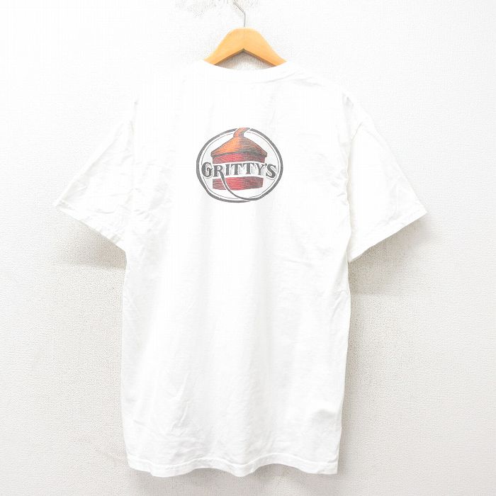 L★古着 半袖 ビンテージ Tシャツ メンズ 00年代 00s GRITTYS コットン クルーネック 白 ホワイト 25may13 中古