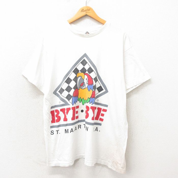 90s 半袖Tシャツ 鳥 ホワイト XL | 古着