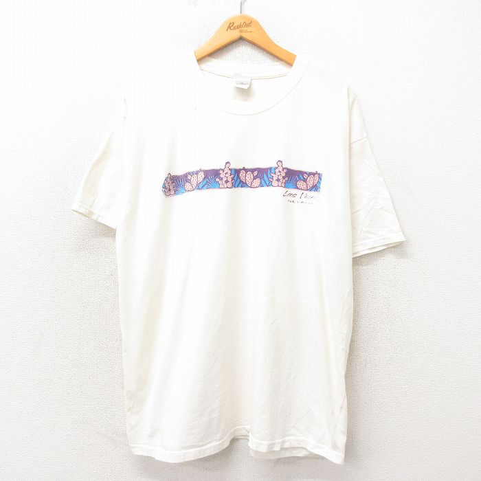 XL★古着 半袖 ビンテージ Tシャツ メンズ 00年代 00s サボテン 大きいサイズ コットン クルーネック 白 ホワイト 25may14 中古