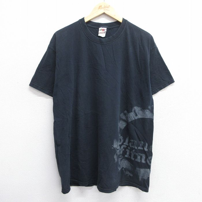 XL★古着 フルーツオブザルーム 半袖 ビンテージ Tシャツ メンズ 00年代 00s Planet fitness コットン クルーネック 黒 ブラック 25may14 中古