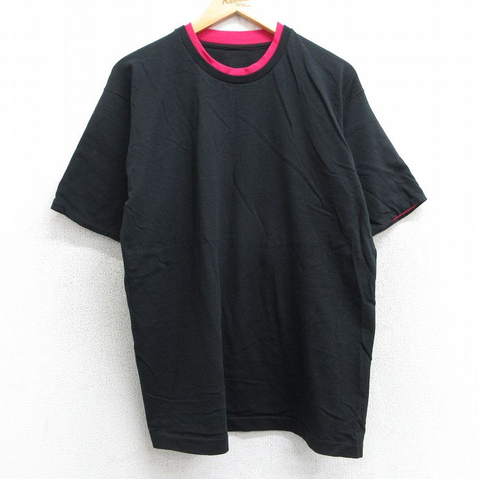 L★古着 半袖 ビンテージ Tシャツ メンズ 90年代 90s 無地 クルーネック 黒 ブラック 【spe】 25may14 中古