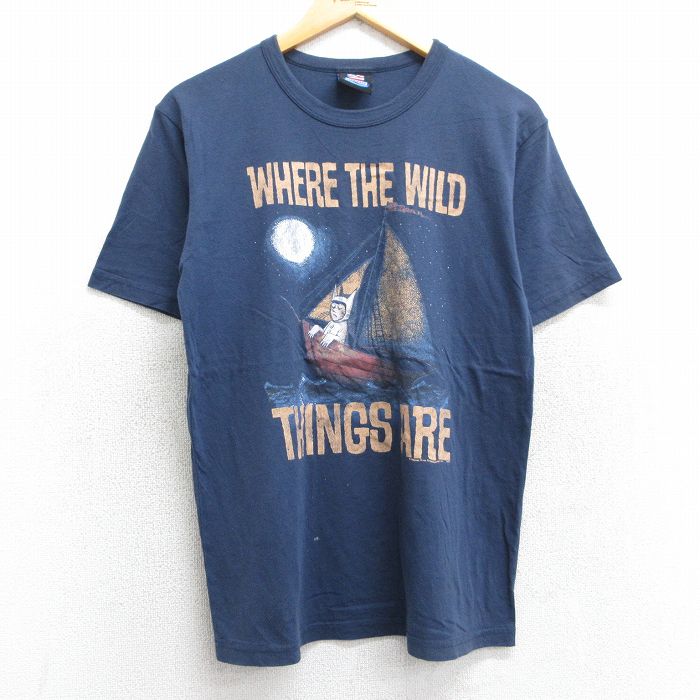 M★古着 ジャンクフード JUNK FOOD 半袖 ビンテージ Tシャツ メンズ 00年代 00s かいじゅうたちのいるところ クルーネック 紺 ネイビー 【spe】 25may14 中古