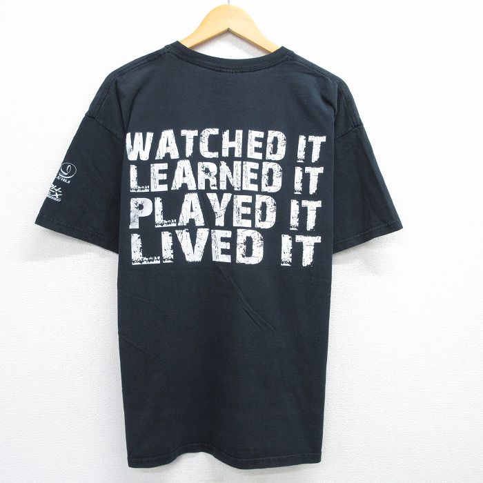XL★古着 半袖 ビンテージ Tシャツ メンズ 00年代 00s LAXAPALOOZA 大きいサイズ コットン クルーネック 黒 ブラック 25may15 中古