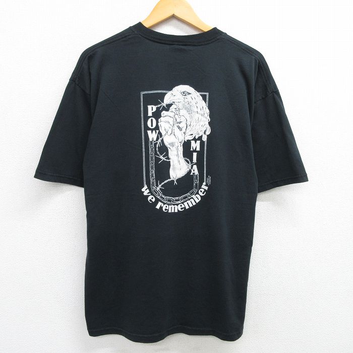 XL★古着 ジャージーズ 半袖 ビンテージ Tシャツ メンズ 00年代 00s POW MIA 大きいサイズ クルーネック 黒 ブラック 25may15 中古