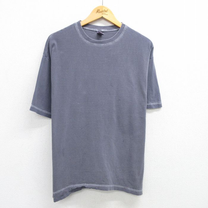 XL★古着 ギャップ GAP 半袖 ビンテージ Tシャツ メンズ 90年代 90s 無地 コットン クルーネック USA製 紫系 パープル 25may15 中古