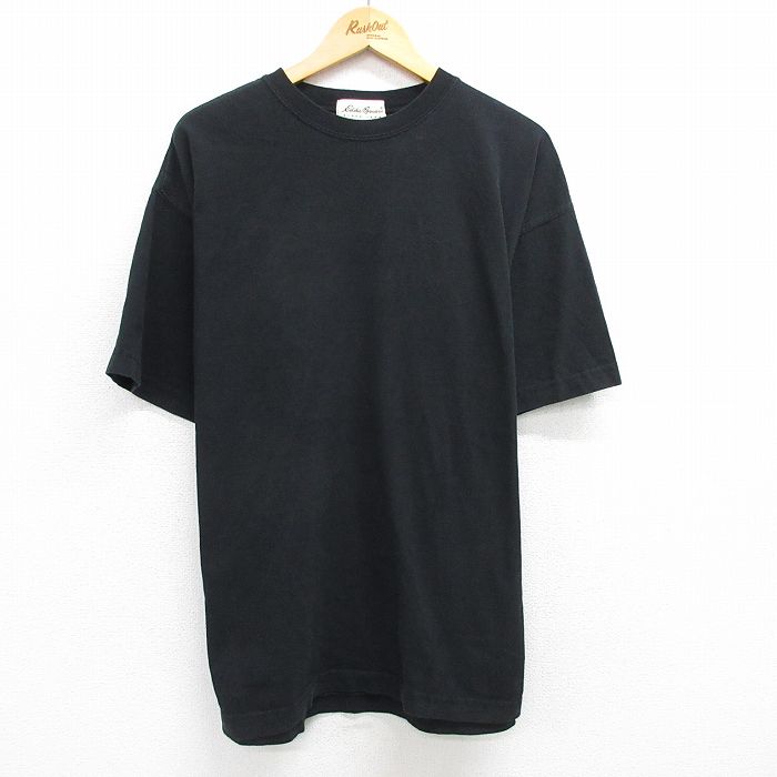 XL★古着 エディーバウアー 半袖 ビンテージ Tシャツ メンズ 90年代 90s 無地 コットン クルーネック USA製 黒 ブラック 【spe】 25may15 中古