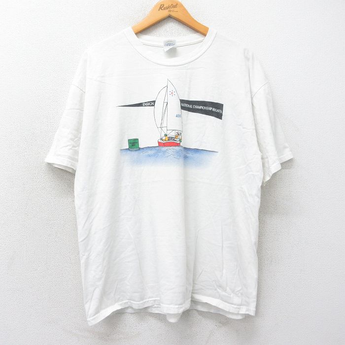 XL★古着 半袖 ビンテージ Tシャツ メンズ 00年代 00s レガッタ コットン クルーネック 白 ホワイト 25may16 中古