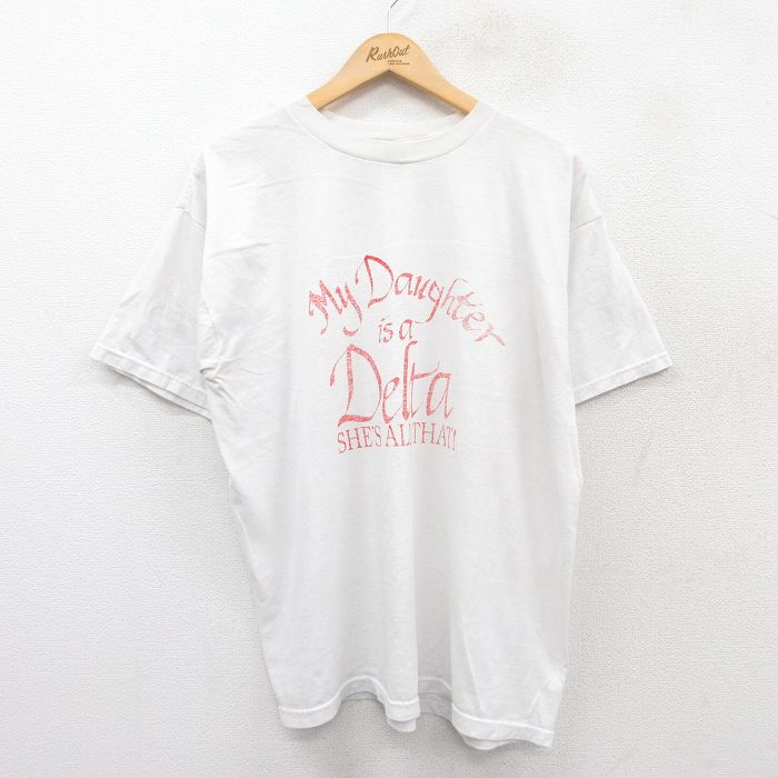 XL★古着 フルーツオブザルーム 半袖 ビンテージ Tシャツ メンズ 00年代 00s デルタ 大きいサイズ クルーネック 白 ホワイト 25may16 中古