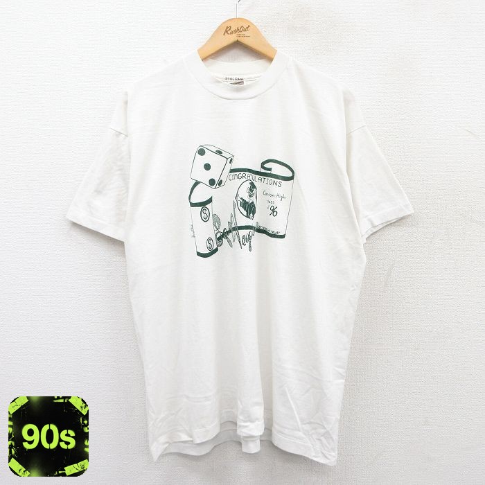 【50%OFF】フルーツオブザルーム 90s 半袖Tシャツ サイコロ ホワイト XL | 古着