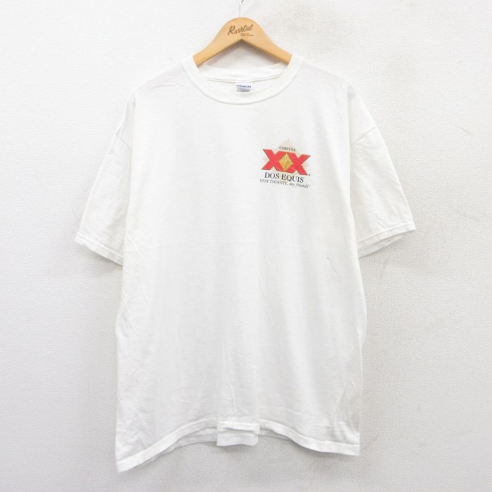 XL★古着 半袖 ビンテージ Tシャツ メンズ 00年代 00s ドスエキス 大きいサイズ コットン クルーネック 白 ホワイト 25may16 中古