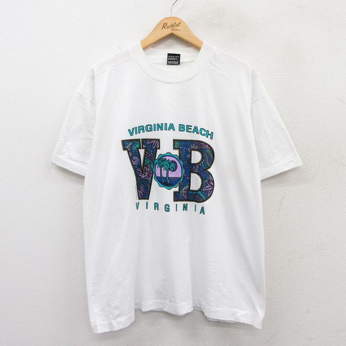 フルーツオブザルーム 90s 半袖Tシャツ バージニアビーチ ホワイト XL | 古着