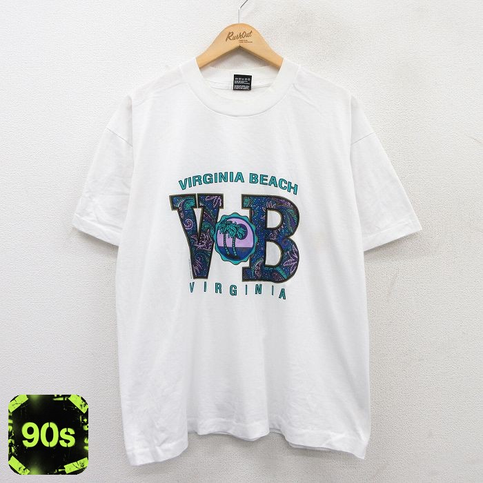 【50%OFF】フルーツオブザルーム 90s 半袖Tシャツ バージニアビーチ ホワイト XL | 古着