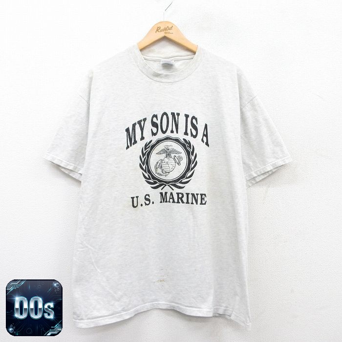【50%OFF】ヘインズ 00s 半袖Tシャツ USマリン グレー XL | 古着