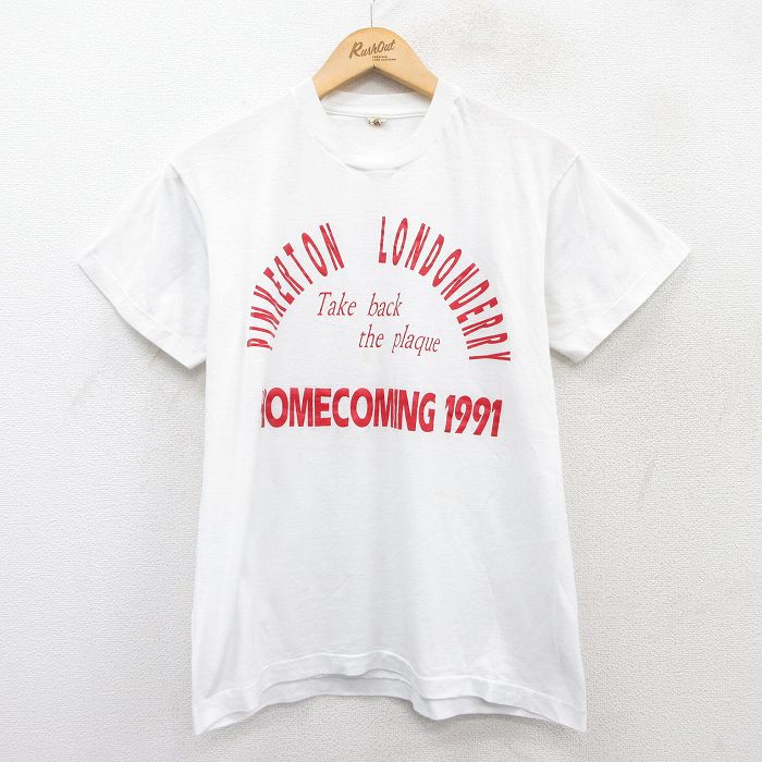 【50%OFF】M★古着 スクリーンスターズ 半袖 ビンテージ Tシャツ メンズ 90年代 90s ピンカートンロンドンデリー クルーネック USA製 白 ホワイト 25may19 中古