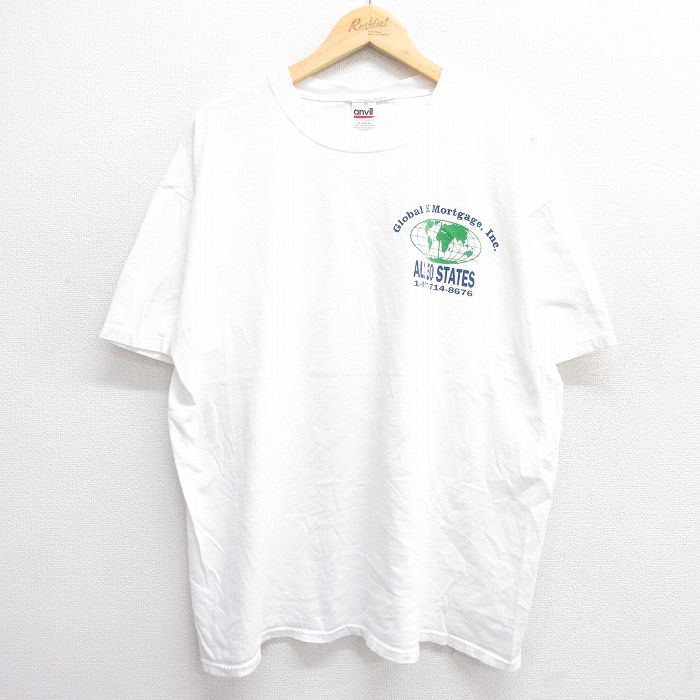 XL★古着 半袖 ビンテージ Tシャツ メンズ 00年代 00s 大きいサイズ コットン クルーネック 白 ホワイト 25may19 中古